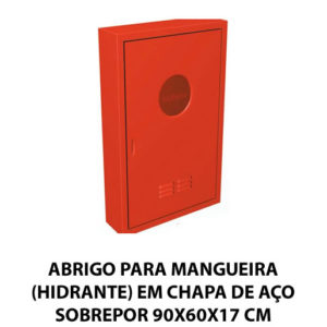 ABRIGO PARA MANGUEIRA (HIDRANTE) EM CHAPA DE AÇO SOBREPOR 90X60X17 CM