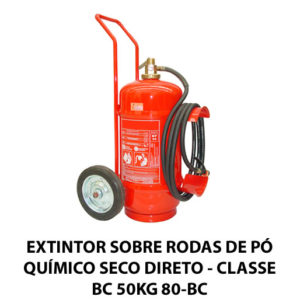 EXTINTOR SOBRE RODAS DE PÓ QUÍMICO SECO DIRETO - CLASSE BC 50KG 80-BC